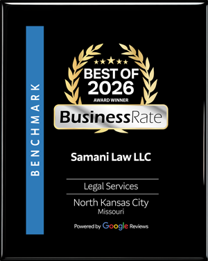 Benchmark | Best of 2026 - Award Winner | Business Rate | Samani Law LLC | Legal Services | North Kansas City Missouri | Powered by Google Reviews
